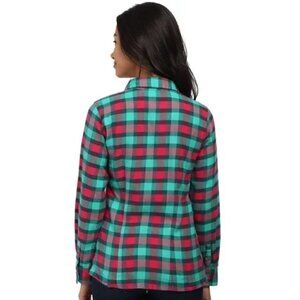 Patagonia Green & Pink Plaid Fjord Flannel Button Down Shirt 8